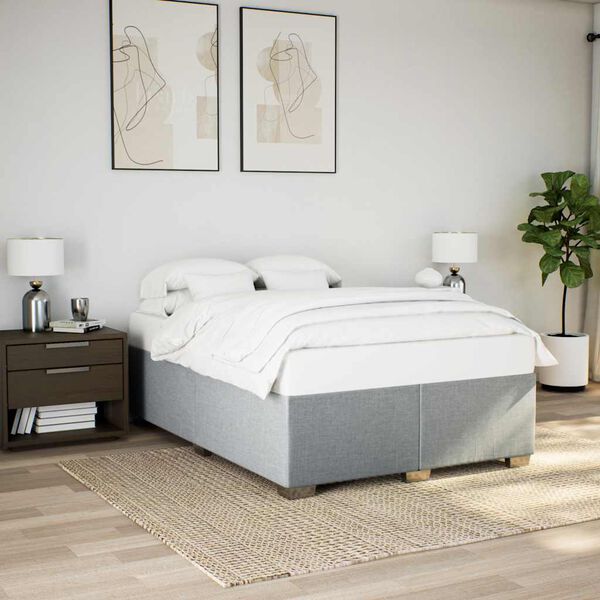 vidaXL Cadre de lit sans matelas gris clair tissu