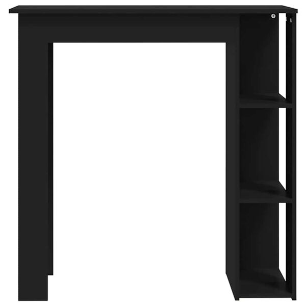 vidaXL Table de bar avec &eacute;tag&egrave;re Noir 102x50x103,5cm Bois d'ing&eacute;nierie