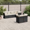 vidaXL Salon de jardin 7 pcs avec coussins noir r&eacute;sine tress&eacute;e
