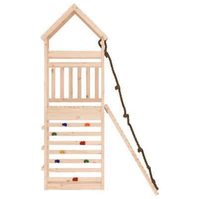 vidaXL Maisonnette de jeu avec mur d'escalade bois massif de pin