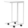 vidaXL Table d'appoint avec roues Blanc 40x30x63,5cm Bois d'ing&eacute;nierie