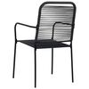vidaXL Chaises de jardin lot de 4 Corde en coton et acier Noir