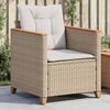 vidaXL Chaise de jardin avec coussins beige r&eacute;sine tress&eacute;e