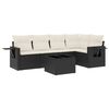 vidaXL Salon de jardin 6 pcs avec coussins noir r&eacute;sine tress&eacute;e