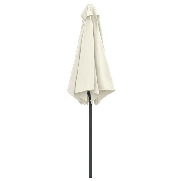 vidaXL Parasol de jardin et m&acirc;t en aluminium 270x246 cm Blanc sable