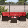 vidaXL Ensemble de canapé de jardin 7 pcs Marron polyrotin