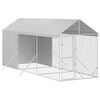 vidaXL Chenil d'ext&eacute;rieur pour chiens avec toit argent&eacute; 2x6x2,5 m