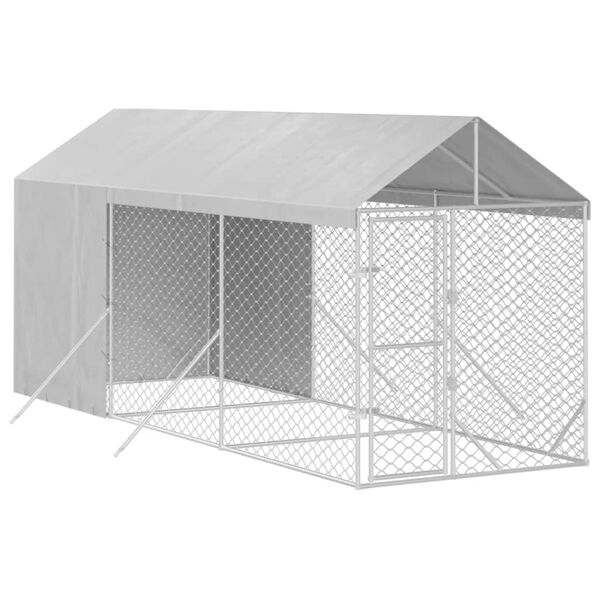 vidaXL Chenil d'ext&eacute;rieur pour chiens avec toit argent&eacute; 2x6x2,5 m
