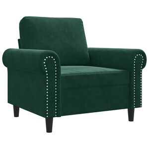 vidaXL Fauteuil Vert fonc&eacute; 60 cm Velours
