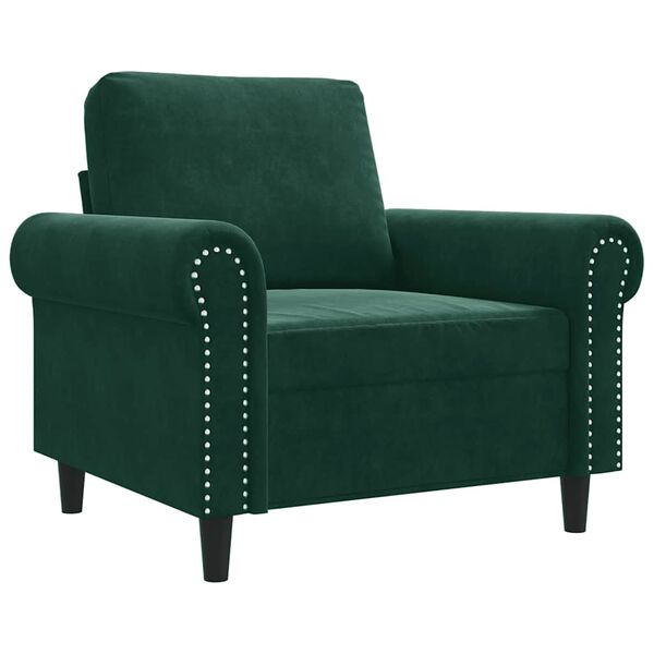 vidaXL Fauteuil Vert fonc&eacute; 60 cm Velours