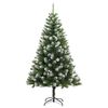 vidaXL Sapin de No&euml;l artificiel &agrave; charni&egrave;res 150 LED neige floqu&eacute;e
