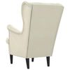 vidaXL Fauteuil blanc cr&egrave;me velours