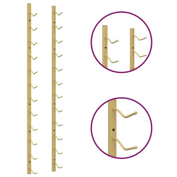 vidaXL Casier &agrave; vin mural pour 12 bouteilles Dor&eacute; Fer