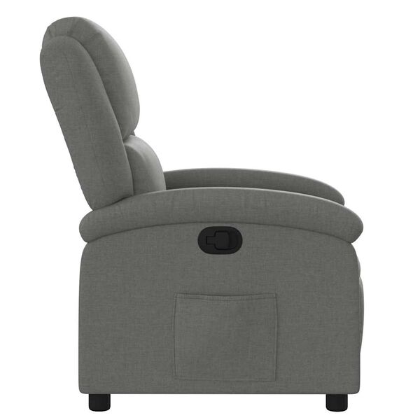 vidaXL Fauteuil inclinable en tissu gris fonc&eacute;
