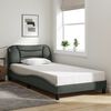 vidaXL Cadre de lit avec LED sans matelas Hvar gris foncé 100x190 cm tissu