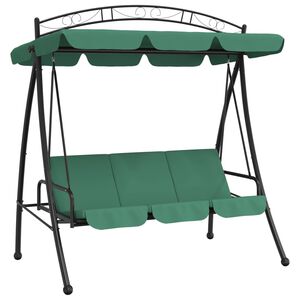 vidaXL Balancelle de jardin avec auvent vert 198 cm tissu et acier