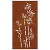 vidaXL D&eacute;coration murale jardin 105x55 cm acier corten design bambou