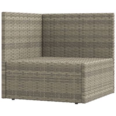 vidaXL Salon de jardin 4 pcs avec coussins Gris Résine tressée