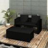 vidaXL Salon de jardin 3 pcs avec coussins R&eacute;sine tress&eacute;e Noir