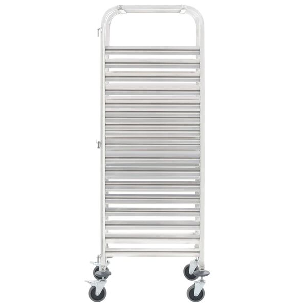 vidaXL Chariot de cuisine pour 16 plateaux 38x55x163 cm Inox