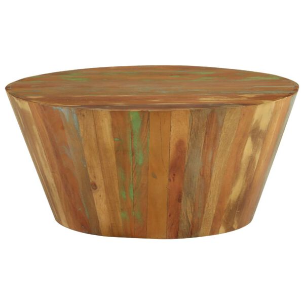 vidaXL Table basse &Oslash;65x31 cm Bois de r&eacute;cup&eacute;ration massif