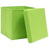 vidaXL Boîtes de rangement avec couvercles 4 pcs Vert 32x32x32cm Tissu