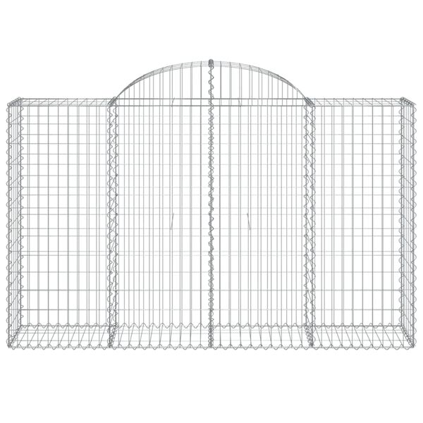 vidaXL Paniers &agrave; gabions arqu&eacute;s 2 pcs 200x50x120/140 cm Fer galvanis&eacute;