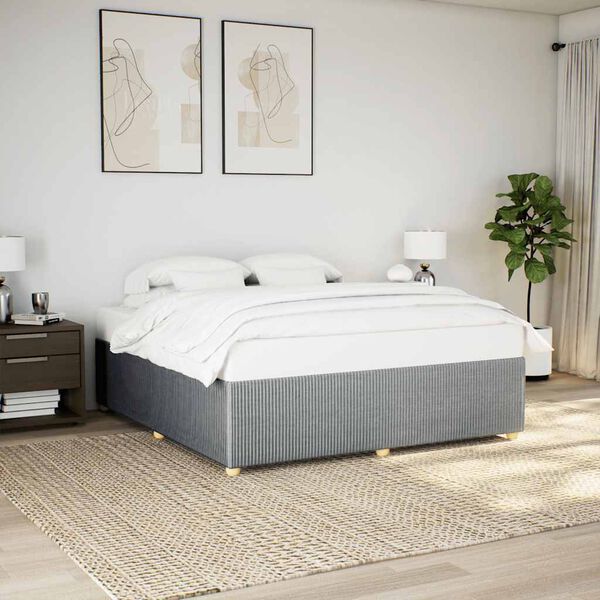 vidaXL Cadre de lit sans matelas gris clair tissu