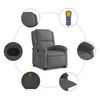 vidaXL Fauteuil inclinable de massage gris cuir véritable
