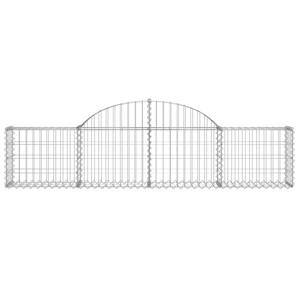 vidaXL Paniers &agrave; gabions arqu&eacute;s 2 pcs 200x30x40/60 cm Fer galvanis&eacute;