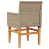 vidaXL Chaises de jardin coussins lot de 2 beige r&eacute;sine tress&eacute;e bois