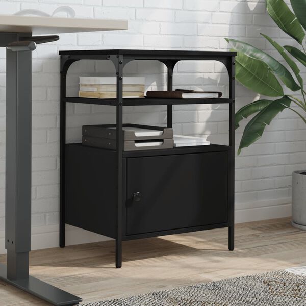 vidaXL Support d'imprimante à 3 niveaux noir 50x40x76 cm