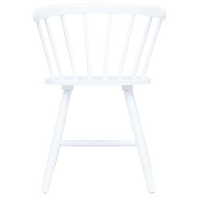 vidaXL Chaises à manger lot de 2 blanc bois hévéa massif