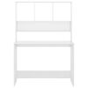 vidaXL Bureau avec étagères Blanc brillant 110 x 45 x 157 cm Aggloméré