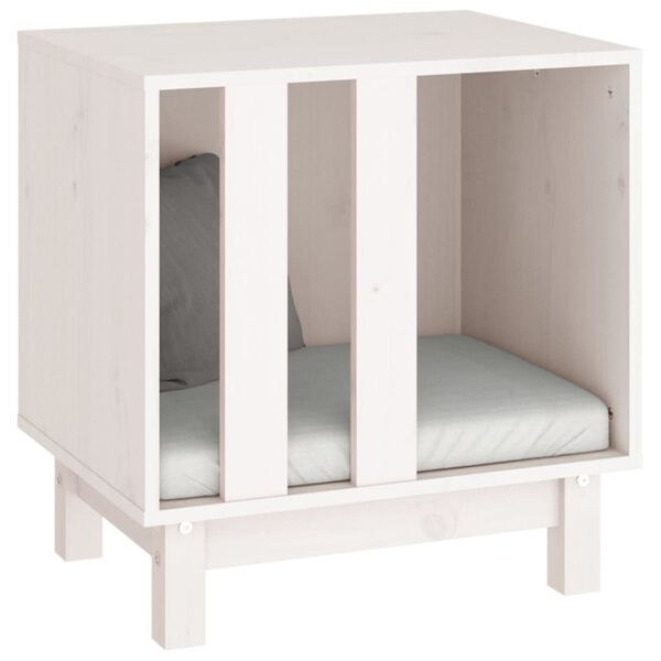 vidaXL Niche pour chien Blanc 50x40x52 cm Bois de pin massif