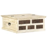 vidaXL Table basse Blanc 68x68x30 cm Bois de manguier solide