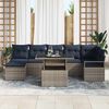 vidaXL Ensemble de canapé de jardin 8 pcs Gris et bleu marine