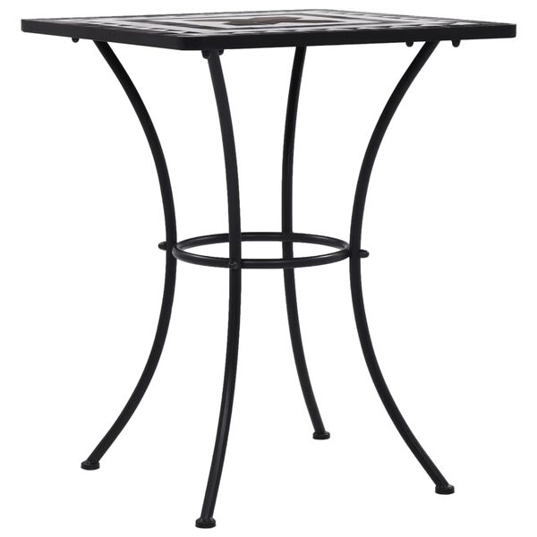 vidaXL Table de bistro mosa&iuml;que Noir et blanc 60 cm C&eacute;ramique