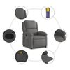 vidaXL Fauteuil de massage inclinable gris cuir véritable