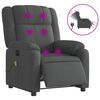 vidaXL Fauteuil inclinable de massage &eacute;lectrique gris fonc&eacute; tissu