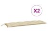 vidaXL Coussins de banc jardin lot de 2 beige 150x50x7 cm tissu Oxford