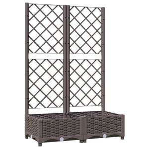 vidaXL Jardini&egrave;re avec treillis Marron 80x40x121,5 cm PP
