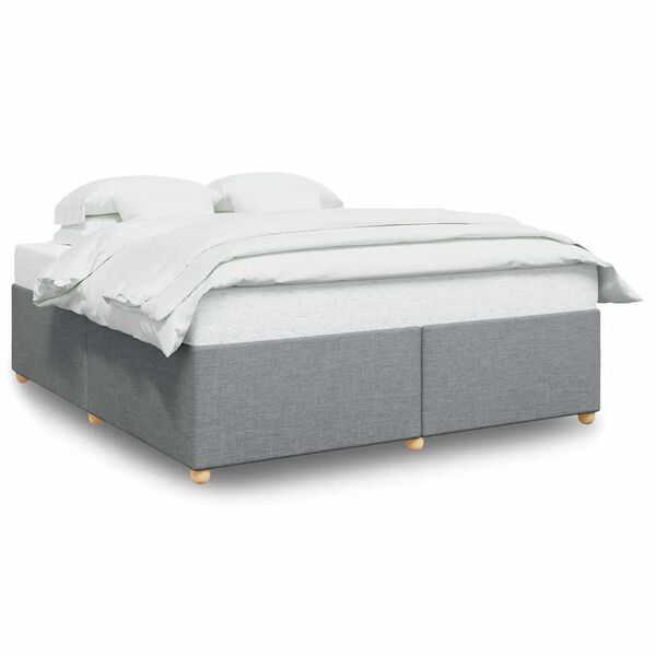 vidaXL Cadre de lit sans matelas gris clair tissu