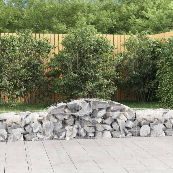 vidaXL Paniers &agrave; gabions arqu&eacute;s 2 pcs 300x50x40/60 cm fer galvanis&eacute;