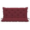 vidaXL Balancelle avec coussin rouge bordeaux 120 cm Bois de teck