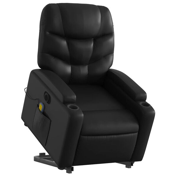 vidaXL Fauteuil inclinable de massage électrique noir similicuir