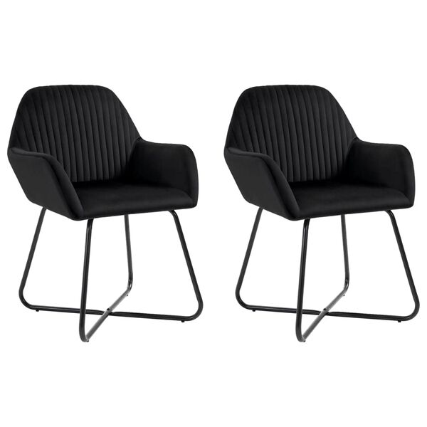 vidaXL Chaises à manger lot de 2 noir velours