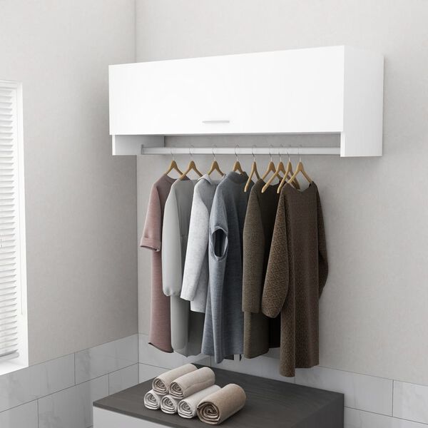 vidaXL Garde-robe blanc 100x32,5x35 cm bois d'ing&eacute;nierie
