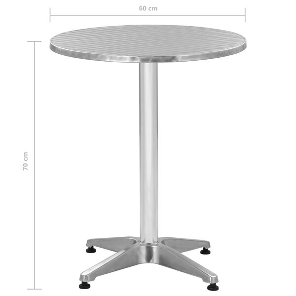 vidaXL Table de jardin Argent&eacute; 60x70 cm Aluminium