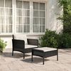 vidaXL Salon de jardin 2 pcs avec coussins Noir R&eacute;sine tress&eacute;e